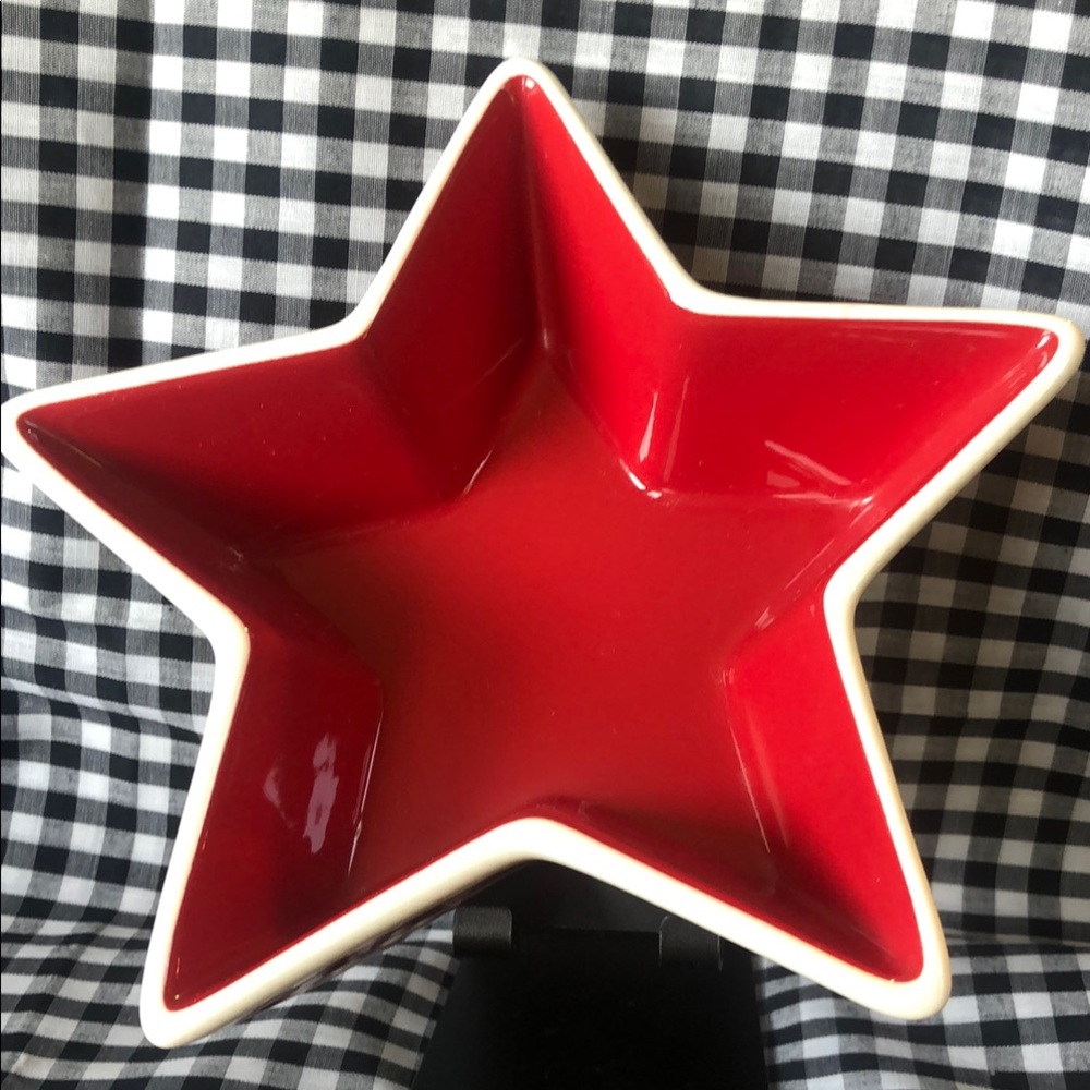 Striped Red and White Star Bowl
